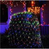Instalatie craciun yoto, tip plasa, 1.5 m x 1.5 m, 120 led-uri, prelungitor 1.5 m, 8 jocuri de lumini, interconectabila, fir transparent, interior/ext, Flippy