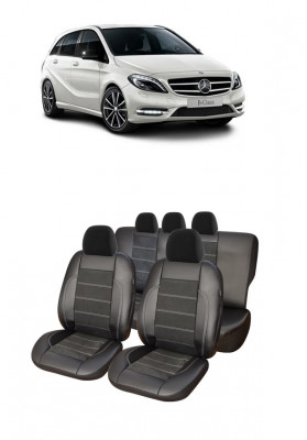 Set huse scaune piele alcantara Mercedes-Benz Clasa B (W246) 2011-2017 - Copie foto