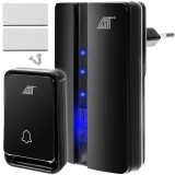 Sonerie wireless, 150 m, 51 tonuri, alimentare retea, negru, IP44, 10x6.5x6 cm, Malatec, Isotrade