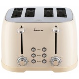 Prajitor de paine FRAM FTP-800CR, 1600W, 4 felii, 6 nivele de rumenire, tavita detasabila pentru firimituri, Crem