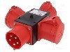 Conector alimentare AC, IEC 60309, IP44, 32A, 400V AC, {{Numarul de pini}} pini, PCE - 9430009W