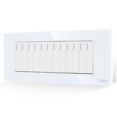 Intrerupator Mecanic 12 Posturi LUXION cu Rama din Sticla, Standard Italian, 6M SmartElectro IntelligentHouse foto