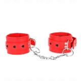 KINK - RED WRIST RESTRAINTS WITH BLACK HEART INLAY ADJUSTABLE 21-28 CM X 5.5 CM, KINK WRIST RESTRAINT