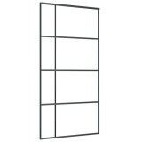 Cumpara ieftin Usa glisanta neagra 102.5x205 cm, sticla mata ESG, aluminiu, Materiale constructii, Usa interior, intimitate, silentioasa