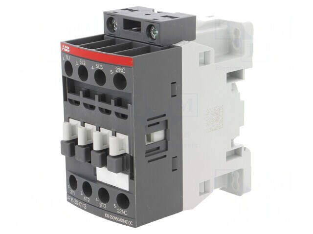 Contactor 3-polar cu 3 contacte auxiliare NC 16A, 45mm