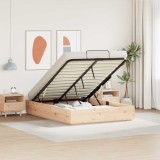 vidaXL Cadru de pat otoman natural 160 x 200 cm Lemn masiv de pin 3418756