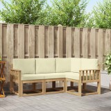 vidaXL Set de canapele de exterior cu pernă 4 pcs Alb și crem 3387554
