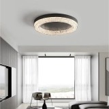 Cumpara ieftin Lustra / Plafoniera LED rotunda cu cristale, culoare corp negru, 72W, lumina calda/neutra/rece, dimensiuni 50x8cm
