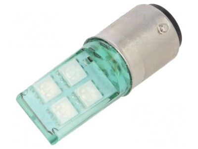 Lampă LED verde 24V BA15D foto