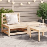 Canapea gradina vidaXL lemn pin masiv cu taburet, 140x70x67cm, modulara, exterior, rustic