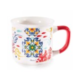 Cumpara ieftin Cana portelan multicolorin cutie cadou Majolica &Oslash; 8,5 cm x 8,5 H, 300 ml