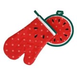 Manusa și Servet de Bucătărie cu Design Pepene Verde, CMCLASS