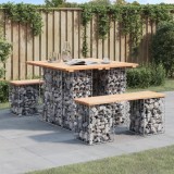 Cumpara ieftin Bancă de grădină, design gabion, 100x102x72cm, lemn masiv pin