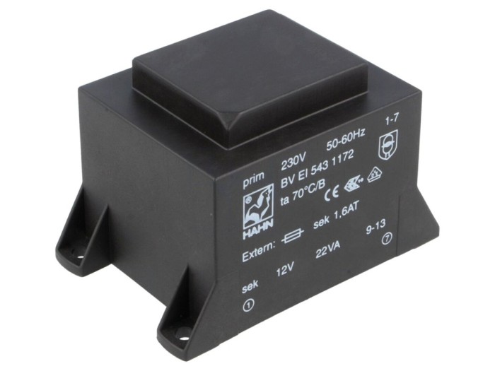 Transformator &Icirc;ncapsulat 22VA 230V 12V PCB