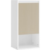 VASAGLE Dulap de baie de perete cu 3 polite, usa cu directie de deschidere reglabila, 30x40x80 cm, alb cu bej Household NewTrend