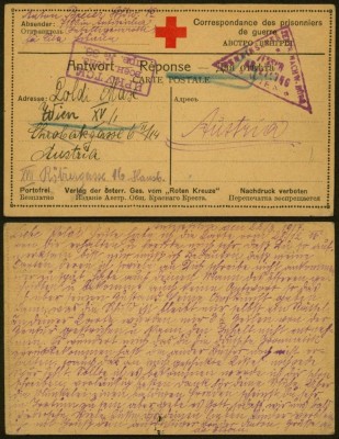 Russia WWI 1917 POW Rare Postcard Stationery Irkutsk to Austria - Censor DB.478 foto