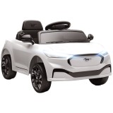 AIYAPLAY Mașină electrică pentru copii Ford Mustang Mach-E sub licență oficială 12 V telecomandă 2,4 G 2 motoare 92x55x44cm alb | Aosom Romania