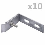 vidaXL Conector de colț de perete, 10 seturi, argintiu 144503