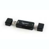 CARD READER extern GEMBIRD 3 in 1 interfata USB 2.0 USB Type C Micro-USB citeste/scrie: SD micro SD; adaptor USB Type C la USB sau Micro-USB; plastic