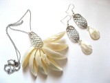 set bijuterii cu sidef alb 52789