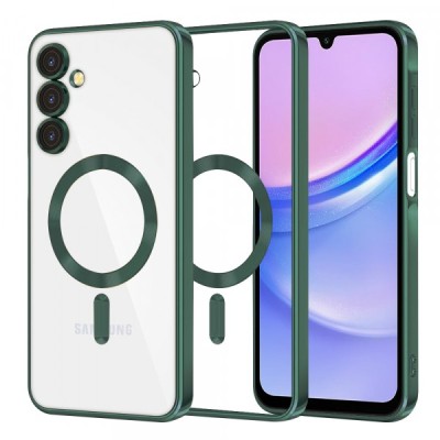 Husa MagSafe pentru Samsung Galaxy A15 5G A156 / A15 A155, Techsuit, Luxury Crystal, Verde Inchis foto