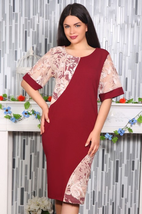 Rochie de ocazie Feliz Marsala - 46Marimea