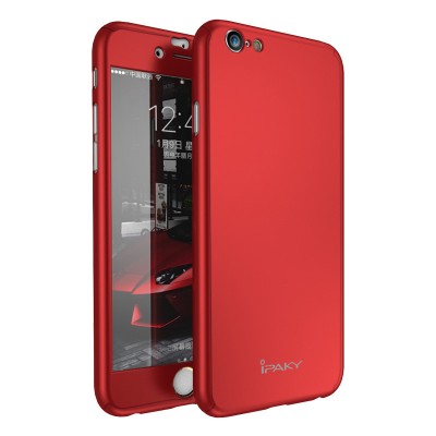 Husa IPAKY Glamour - Full Protection 360 - Iphone 6 / 6S (Red) cu Folie Protectie Ecran foto
