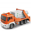 Camion de gunoi cu sunete, lumini si bena basculanta, scara 1: 16, portocaliu, Oem