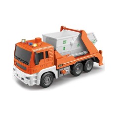 Camion de gunoi cu sunete, lumini si bena basculanta, scara 1: 16, portocaliu