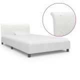 Cumpara ieftin Cadru de pat, alb, 100 x 200 cm, piele ecologica