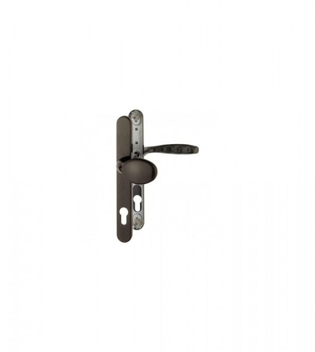 Maner usa exterior Hoppe New York buton-maner cu sild pentru cilindru material aluminiu culoare maro, 92 x 30 mm