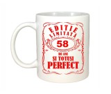 Cana alba personalizata, Editie Limitata 58 ani, INOVATIX&reg;. 330ml, Oem