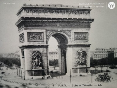 Arcul de Triumf si Turnul Eiffel -Paris , carti postale ncirculate , anii 1920 foto
