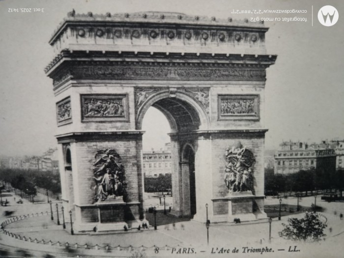 Arcul de Triumf si Turnul Eiffel -Paris , carti postale ncirculate , anii 1920