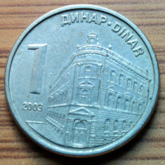 Moneda Serbia 1 Dinar 2003