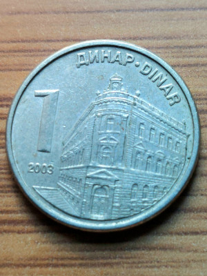 Moneda Serbia 1 Dinar 2003 foto