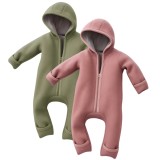 Salopeta Alavya Home 74/80 l&acirc;nă organică - set 2 bucăți, roz + kaki