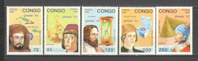 Congo (Brazzaville).1992 Expozitia filatelica GENOVA-exploratori SC.623 foto