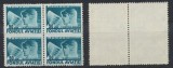 ROMANIA 1931 eroare timbru Fondul Aviatiei 50 Bani bloc de 4 nedantelat orizontal la mijloc, MNH