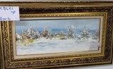 Nicolae Blei - Iarna la Hotarele - Tablou Impresionist 20x50 cm - Pictura Romana