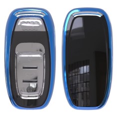 Husa Cheie Smartkey Compatibila cu Audi 3 Butoane Albastra TPU+PC Audi A6 A7 A8 4G