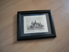 Tablou miniatural prezentand castelul PELES cu dimensiunea de 17x14 cm. foto