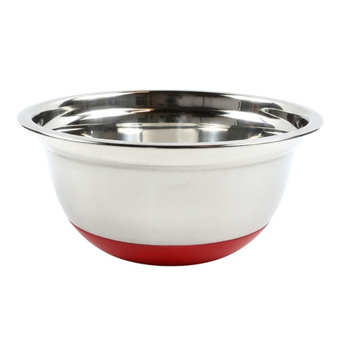Bol pentru servirea / pregatirea mesei, VK 4014-22, inox + silicon, argintiu, 22 cm