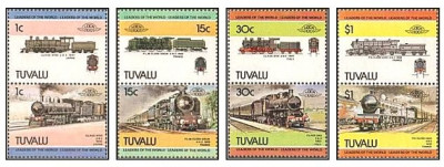 Tuvalu 1984 - Locomotive, trenuri, serie neuzata foto