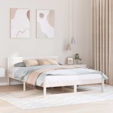 Cumpara ieftin Cadru de Pat Alb Lemn masiv de pin 140 x 200 cm Cadru de Pat