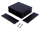 Carcasa Aluminiu Neagra FISCHER ELEKTRONIK TUF cu Panou, 120x100x42mm