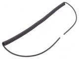 Cablu spiralat 2x0,14mm2 PUR negru 0,3-1,2m 300V
