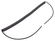Cablu spiralat 2x0,14mm2 PUR negru 0,3-1,2m 300V