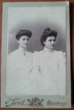 Fotografie tip CDV, dou femei, inceput de secol XX