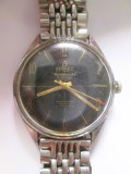 Rar! Ceas de m&acirc;nă Atlantic Worldmaster Original 21rubine cu cadran negru și mecanism roșu-roz Unitas 6300N din anii 60,stare perfectă de funcționare